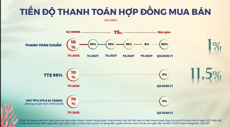 Tiến độ thanh toán Holiday hạ Long